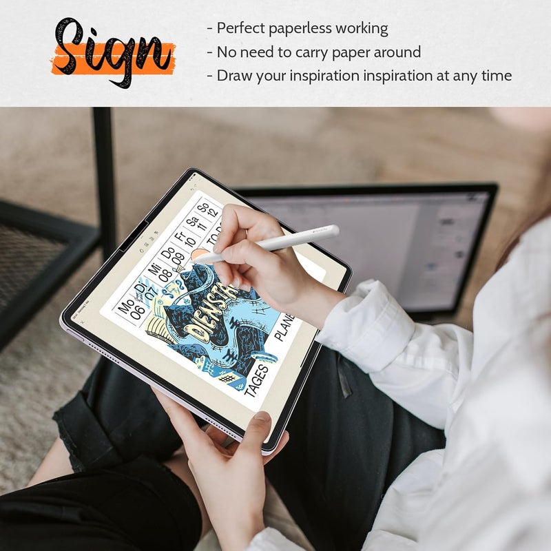 Mamol [2 Pack] Paper Screen Protector for iPad 9th 8th 7th Generation, Write and Draw Like on Paper, iPad 10.2 inch (2021 2020 2019) Anti Glare Screen Filter, High Sensitive/Bubble Free - Image 3